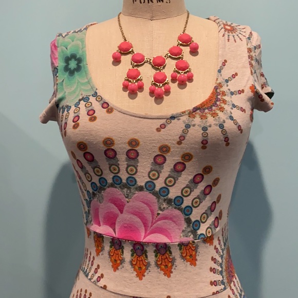 Boho chic Desigual printed tshirt dress - Picture 3 of 5